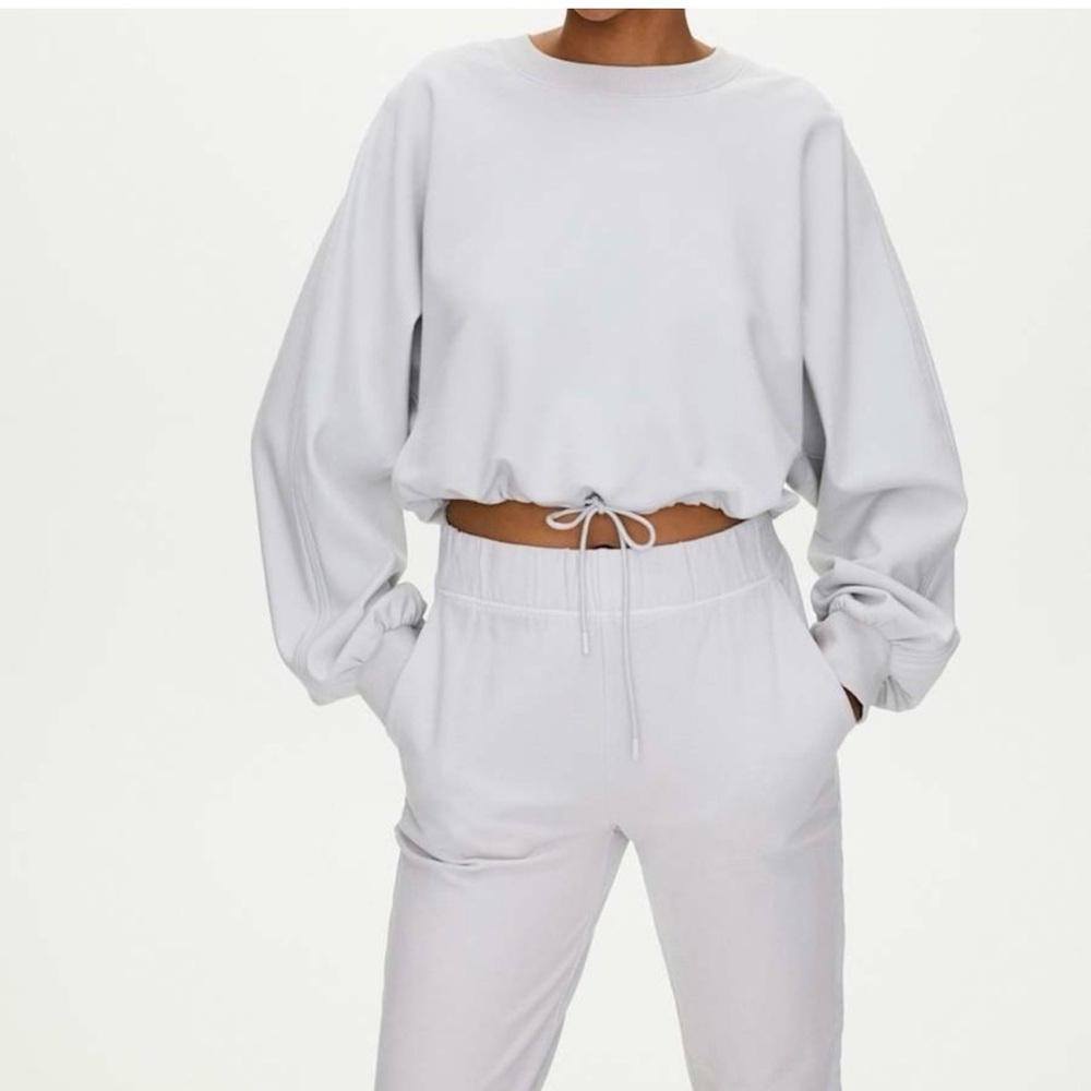 Lovers + Friends Liam Sweatshirt Cropped 100% Cotton French Terry Size L